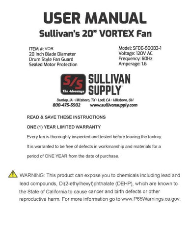 Sullivan Vortex Model Sullivan Vortex Fan - Darlington, WI - Darlington Feed