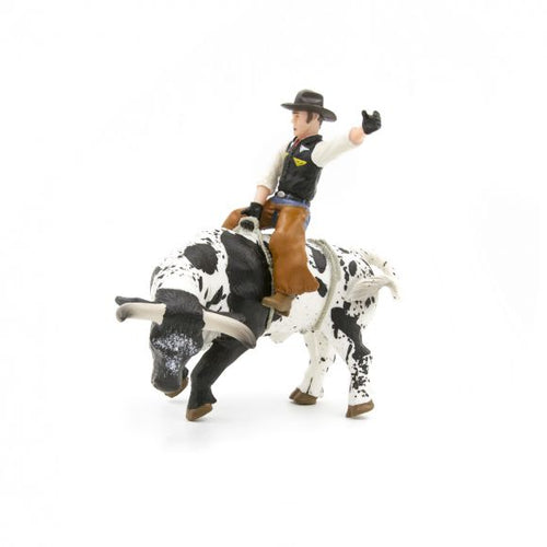 Little Buster Bucking Bull & Rider-Black & White