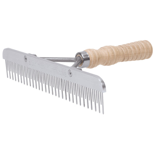 Weaver Livestock Stainless Steel Blunt Tooth Fluffer Comb with Wood Handle