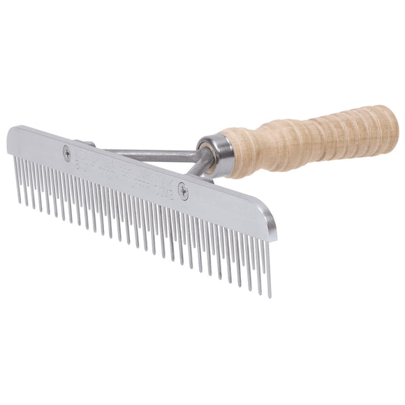 Weaver Livestock Stainless Steel Blunt Tooth Fluffer Comb with Wood Handle